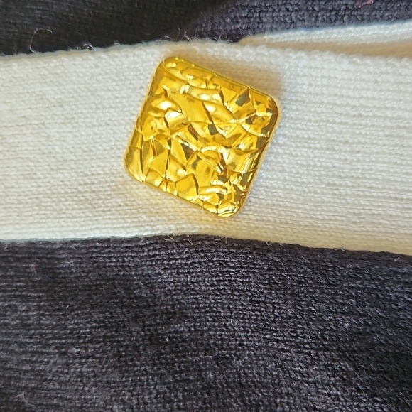 NWT madison +Hudson black,and white PS size knit sweater dress with gold b - Picture 13 of 16